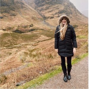 Long black insulted marmot fill winter coat jacket size small